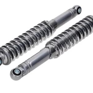 Zadní tlumiče IMCA, chrom/šedé, 310 mm, nastavitelné, montážní pouzdra 10 mm/8 mm, pro Zündapp GTS C 50 Sport, Hercules, Kreidler, Puch Levný