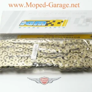 Ruční Výroba Mokick řetěz 130 článků zlatý 1/2 x 3/16 7.75 pro Zündapp, Kreidler, Hercules Mokick, Moped