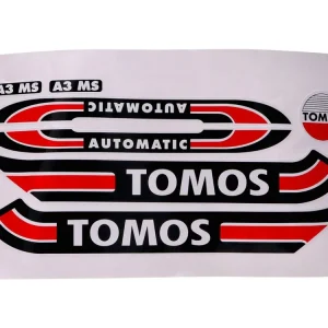 Sada samolepek černá/červená/bílá 080010 pro Tomos Výhodná Nabídka