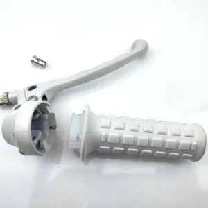 Časově Omezené Bílá plynová rukojeť s brzdovou pákou a gumovým gripem pro Zündapp, Kreidler, Hercules, Puch, DKW, KTM, Rixe, Sachs, Tomos A 3, 35