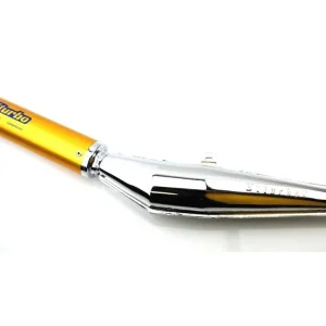 Originální Výfuk Biturbo 28 mm 670 mm chrom pro Zündapp CS, KS, GTS, ZR, ZD, ZL, C, Kreidler Florett, LF, LH, RMC, Flory, Hercules Prima, MK, K 50, Ultra, Puch Maxi, Monza, KTM, DKW, Rixe, Sachs, Simson Moped, Moped, Mokick