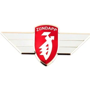 Emblém na štít nohou, rozměry: šířka cca 98 mm, výška 45 mm, pro Zündapp R 50, RS KS C Sport Combinette, Super Combinette Exkluzivní