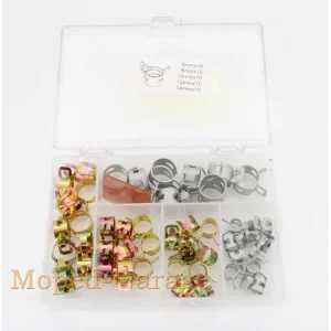 Hromadná Objednávka Sada hadicových spon 6–14 mm, 50 kusů pro Zündapp, Kreidler, Hercules, Puch, moped, moped, mokick