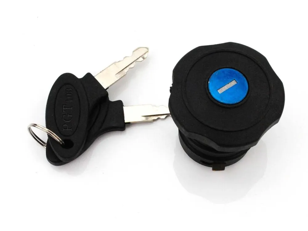 Zlevněný Uzamykatelné víčko nádrže černé 37 mm se 2 klíči pro Peugeot 101, 102, 103, 104, MBK Mobylette