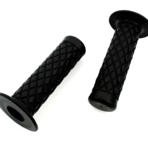 Gripy černé 22/24 mm 125 mm pro Zündapp GTS C 50 Sport, KS Combinette 442, 444, ZA A, Kreidler Florett, Flory MF, Hercules Prima M, Puch Maxi, KTM, DKW, Rixe, Miele moped, moped Celosvětová Doprava