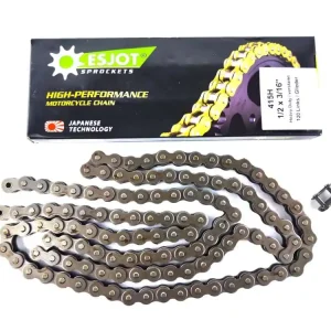 Řetěz 415 1/2 x 3/16 120 článků se spojkou řetězu pro Zündapp, Kreidler, Hercules, Puch, Miele, DKW, KTM, Rixe, moped, moped, mokick Záruka V Ceně