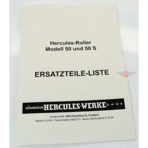 Seznam náhradních dílů, katalog dílů, vydání 1963 pro skútr Hercules R 50 RS S Novinka