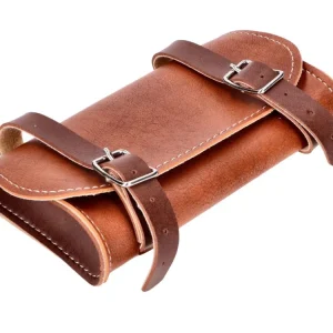 Hit Sezóny Brašna na nářadí, sedlová brašna hnědá 140x80mm pro Piaggio, Vespa Ciao, Si, Bravo, Boxer, Grillo, moped, mokick, kolo