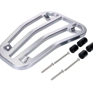 Vrácení Zdarma Nosič top case / nosič zavazadel do průchozí části Moto Nostra, stříbrný, CNC, pro Vespa Primavera 50–150 ccm, Sprint 50–150 ccm
