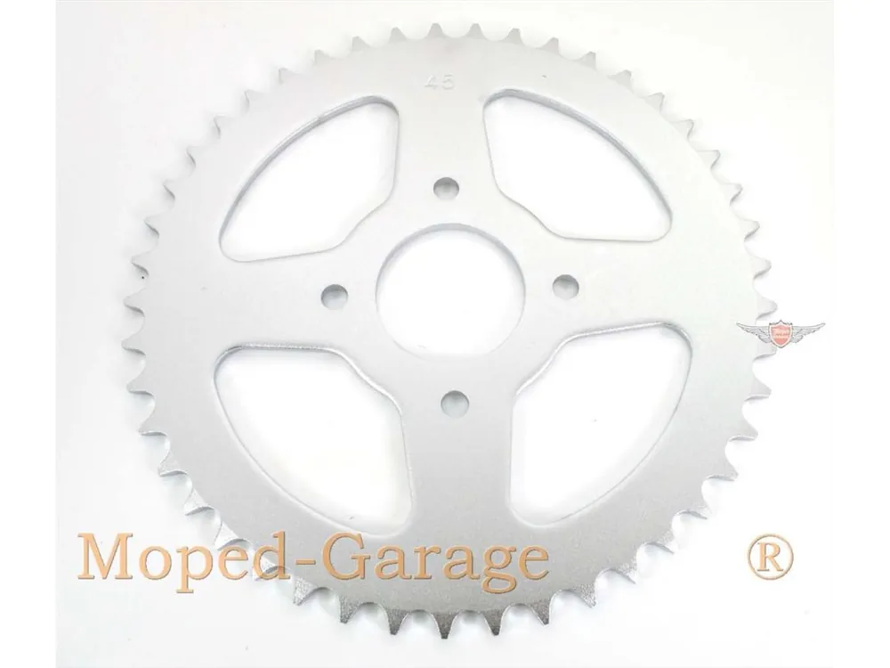 Výprodej Rozeta Presto hliníková 45 zubů 4 otvory pro Hercules Prima 1, 2, 3, 4, 5, 6, MP MF M HR Hobby Rider, P MX SX, Optima Pronto, Presto, Garelli Cross 40, KTM 505, Zündapp A 25 Automatic, typ 460-01, 460-02