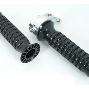 Akce Plynová rukojeť, černý plast, 22 mm, 125 mm, 155 mm, pro Zündapp GTS, KS, CS, CX, ZD, Hai, C 50, Combinette, Kreidler Florett, Flory, MF, MP, Hercules Prima, M, GT, GX, Ultra, K KX, Puch Maxi, Monza, Racing, Jet, Simson S, KTM, DKW, Rixe