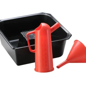 Sada na výměnu oleje 3dílná Hünersdorff s vanou na vypouštění oleje, trychtýř d=140, odměrná nádoba na olej 1 l Záruka V Ceně