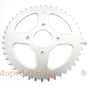 Rozeta Presto hliníková 43 zubů pro Hercules Prima 1, 2, 3, 4, 5, 6, MP MF M HR Hobby Rider, P MX SX, Optima Pronto, Presto, Garelli Cross 40, KTM 505, Zündapp A 25 Automatic Typ 460-01, 460-02 Cenový Hit