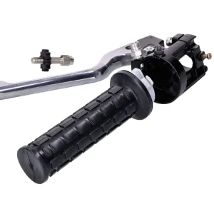 Plynová rukojeť v černé barvě s pákou a držákem spínače pro Zündapp KS, GTS, C, CX, CS, Hai K, Kreidler Florett, Hercules MK Ultra, Puch Cobra, Monza, Miele, DKW, NSU, KTM moped, moped, mokick, KKR Ověřený