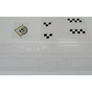 Sada samolepek na kapotáž nádrže, 5dílná, bílá, pro Puch M 50 Racing Moped Mokick Speciální Cena