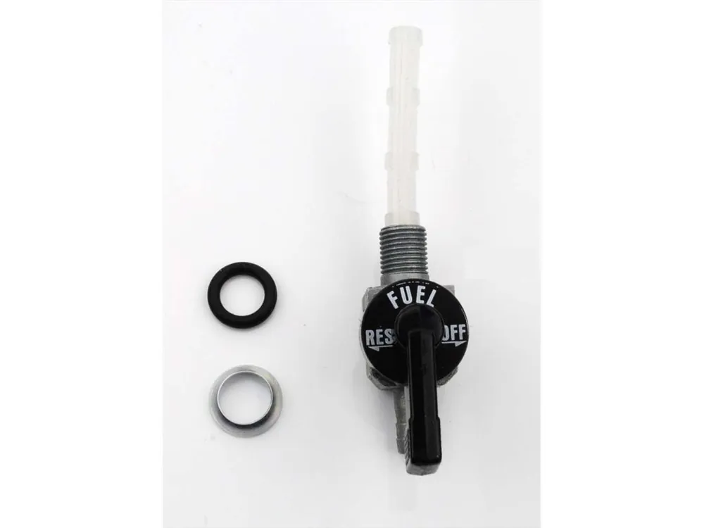 Palivový kohout M10x1 spodní vývod s polohou rezervy pro Peugeot 103, Mobylette, Motobecane, Garelli Dokud Zásoby Vydrží