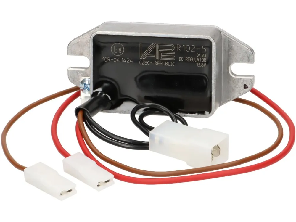 Regulátor napětí a usměrňovač VAPE 12 V DC, plnouvlnný regulátor, nabíjecí napětí DC 13,8 V, proud 8 A pro zapalovací systémy VAPE Limitovaná Edice