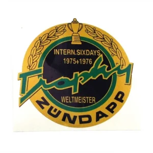 Samolepka na nádrž Sixdays Trophy 1975 1976 tmavá 75x72mm pro Zündapp Bezpečná Platba