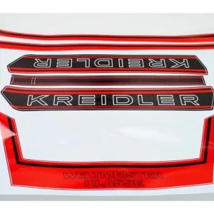 Aktuální Sada samolepek na nádrž, sedlo a zadní část, mistr světa, červená, pro Kreidler Florett, RS, RMC, K54