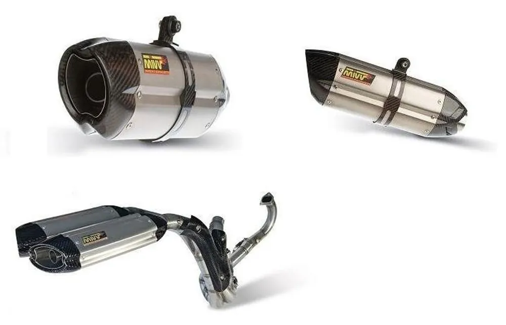 Nová Kolekce Výfuk kompletní 2x1 MIVV SUONO K.041.L7 Nerez \\/ Karbonové víčko