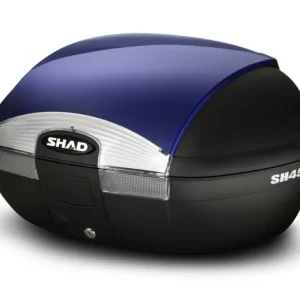 Dokud Zásoby Vydrží Vrchní kufr na motorku s barevným krytem SHAD SH45 modrá