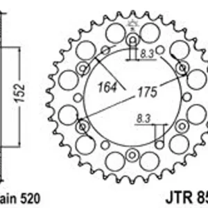 Řetězová rozeta JT JTR 853-42 42 zubů, 520 Odeslání Ihned