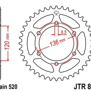 Řetězová rozeta JT JTR 846-39 39 zubů, 520 Sezónní Sleva