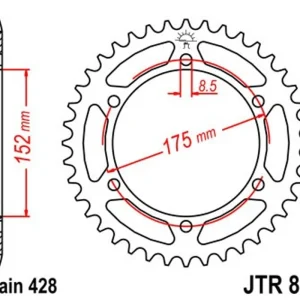 Přímo Od Výrobce Řetězová rozeta JT JTR 839-55 55 zubů, 428