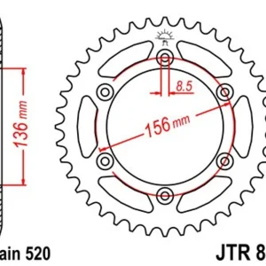 Akční Nabídka Řetězová rozeta JT JTR 822-48 48 zubů, 520