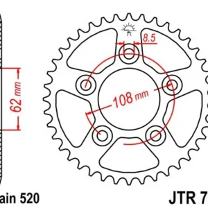 Řetězová rozeta JT JTR 701-40 40 zubů, 520 Vrácení Zdarma