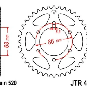 Pouze Dnes Řetězová rozeta JT JTR 473-37 37 zubů, 520