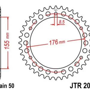 Řetězová rozeta JT JTR 2011-43 43 zubů, 530 Aktuální