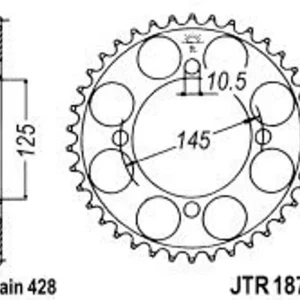 Celosvětová Doprava Řetězová rozeta JT JTR 1874-59 59 zubů, 428