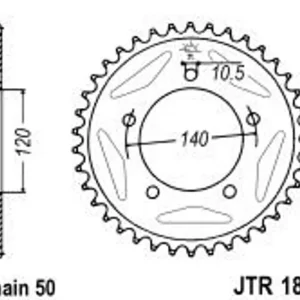 Řetězová rozeta JT JTR 1800-44 44 zubů, 530 Bezpečná Platba
