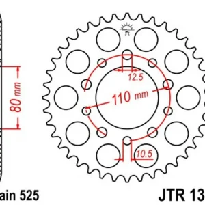 Řetězová rozeta JT JTR 1332-46 46 zubů, 525 Levný