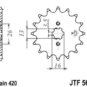 Nízká Cena Řetězové kolečko JT JTF 563-11 11 zubů, 420