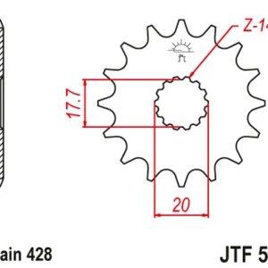 Speciální Cena Řetězové kolečko JT JTF 558-16 16 zubů, 428
