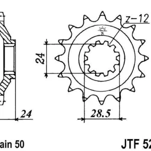 Řetězové kolečko JT JTF 528-17 17 zubů, 530 Vrácení Zdarma