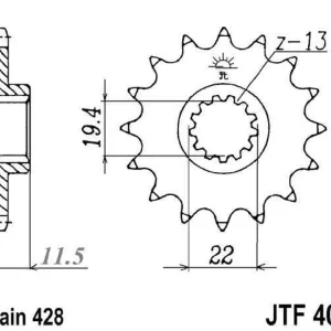 Ihned K Objednání Řetězové kolečko JT JTF 409-16 16 zubů, 428
