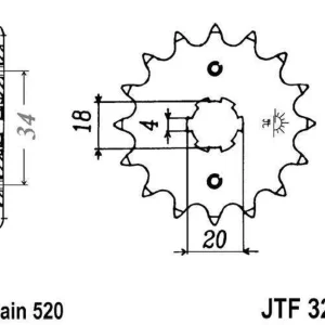Řetězové kolečko JT JTF 328-13 13 zubů, 520 Must-Have
