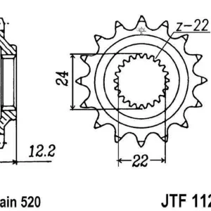 Novinka Řetězové kolečko JT JTF 1125-16 16 zubů, 520