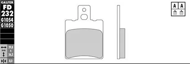 GALFER brzdové destičky KH047 polokovové (tloušťka 8,0mm) Vrácení Zdarma