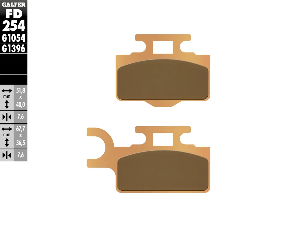 GALFER brzdové destičky KH302 sintrované barva zlatá OFF ROAD (KX65 přední) Objednat Nyní