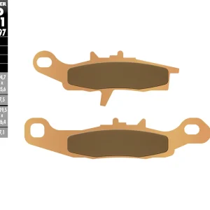 Pouze Dnes GALFER brzdové destičky KH349 sintrované barva zlatá ATV (KAWASAKI KFX 450/700, KVF 650, SUZUKI LTA 450, LTV 700)