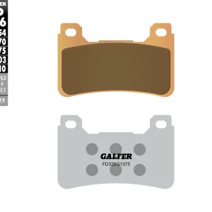 Exkluzivní GALFER brzdové destičky KH390 sintrované barva zlatá sport přední (HONDA CBR 600RR 05-16, CBR 1000RR 04-16, VFR 800F 14-18, VFR 800X 15-17, CB 1000/1100)