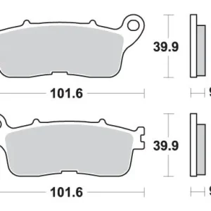 Prémiový GALFER brzdové destičky KH636 sintrované barva zlatá STREET zadní