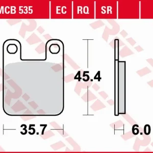 TRW ZF brzdové destičky KH115 organické KTM SX 60 / 65 98-01, SUZUKI AY 50 97-06, YAMAHA TZR 50 03-, přední / zadní Trendový