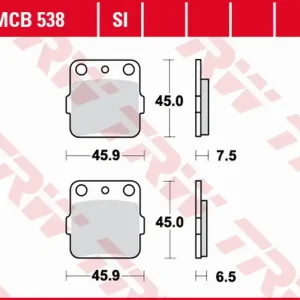 TRW ZF brzdové destičky KH084 sintrované STREET HONDA ATC 250R 82-84, ATC 350X 85-, SUZUKI RM 125 88, zadní HONDA TRX 500 12-, přední Nejprodávanější