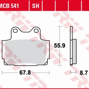 Luxusní TRW ZF brzdové destičky KH104 sintrované STREET YAMAHA FZR 250 87-88, TZR 85-92, FZ 600 86-87, FZS 600 FAZER 98-03, XJ 600N/S DIVERSION 92-03 zadní