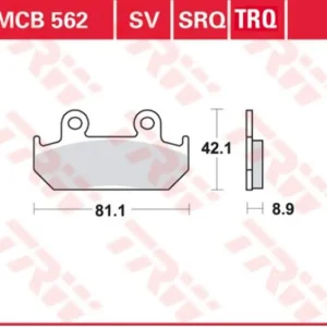 TRW ZF brzdové destičky KH121 sintrované závodní HONDA cmX 450 86-89, CBR 600 87-94, XRV 750 AFRICA TWIN 90-92, přední (nahrazuje MCB562SRQ) Nejprodávanější